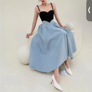 CiCi Blue and black patchwork dress